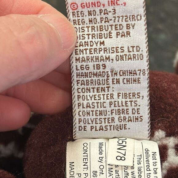 GUND Bear Noel -CHRISTMAS BEAR GOTTA GETTA 8733-Size 8" TALL Burgundy - Picture 10 of 11